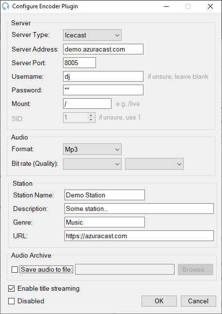 Connection Details