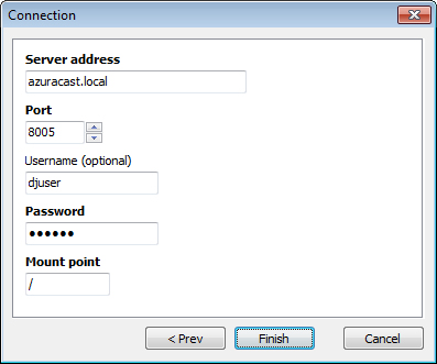 RadioBOSS Encoder Configuration Wizard Icecast Azuracast Example settings